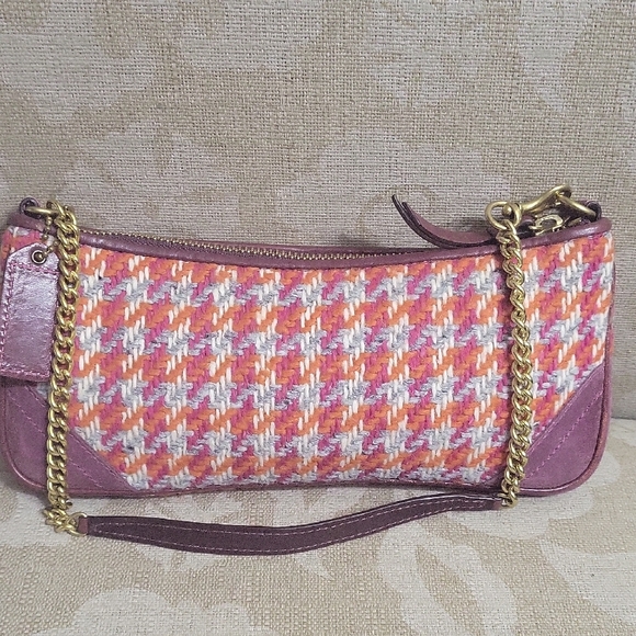 COACH NWOT TWEED WOOL SUEDE SHOULDER BAG - Picture 4 of 13